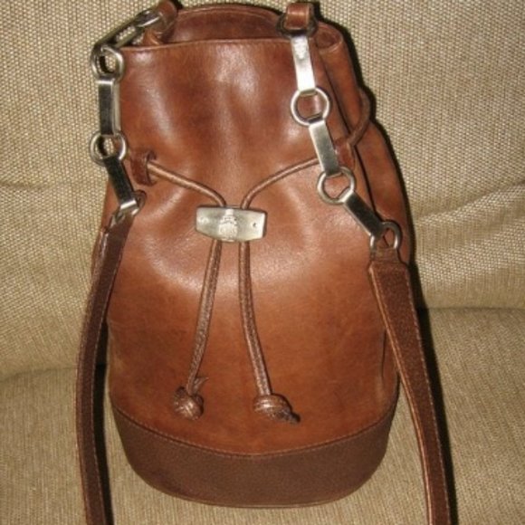 ❤️MARK CROSS BROWN SLINGBACK DRAWSTRING BUCKET PURSE MINI main image 10
